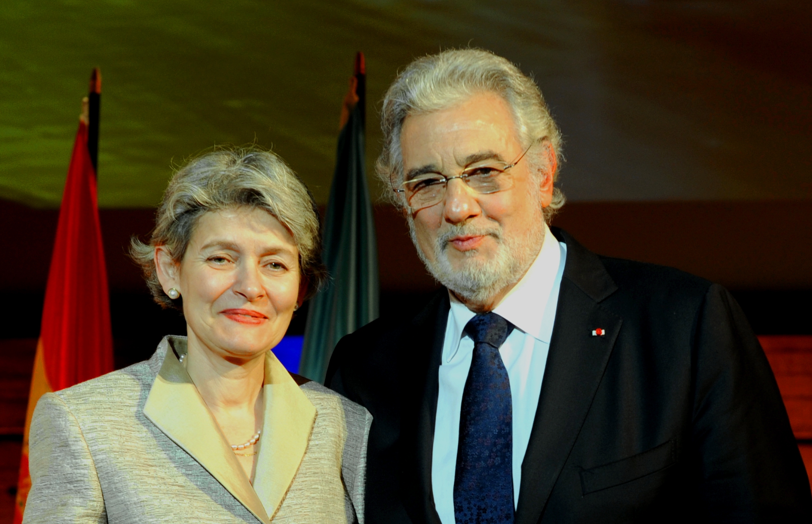 Placido Domingo, President of Europa Nostra, and Irina Bokova, Director General of UNESCO.