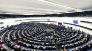 A birdlike view of the European Parliament plenary chamber. Photo: © European Union 2014 - European Parliament.