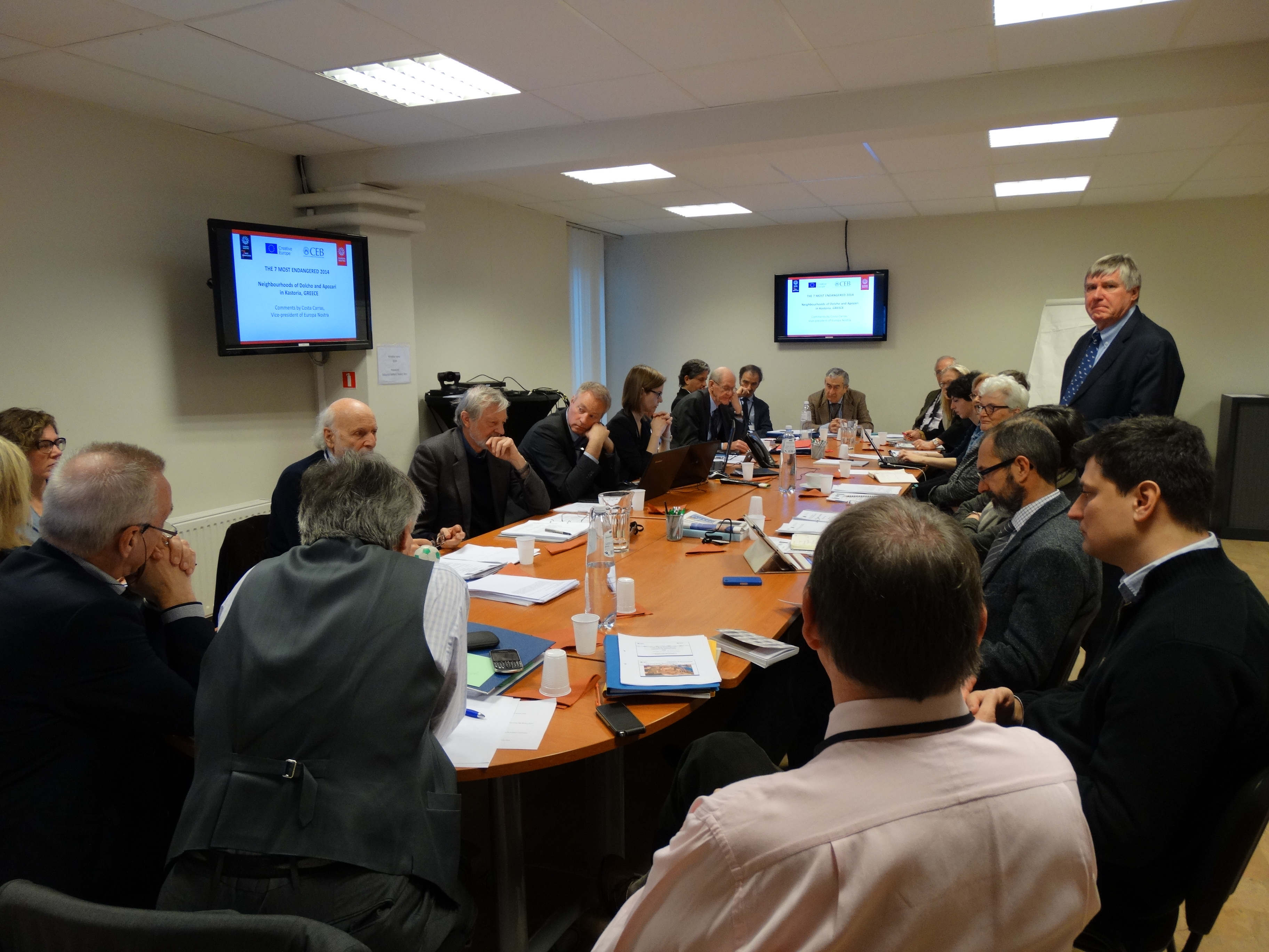 Representatives from Europa Nostra, EIB Institute and CEB discussed the results of the visits to ‘The 7 Most Endangered’ sites 2014 in Brussels on 20 February 2015. Photo: Europa Nostra